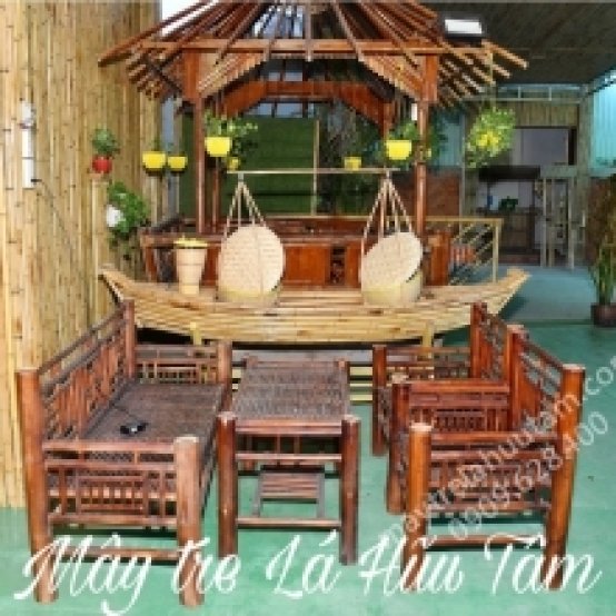 Bàn ghế tre 2